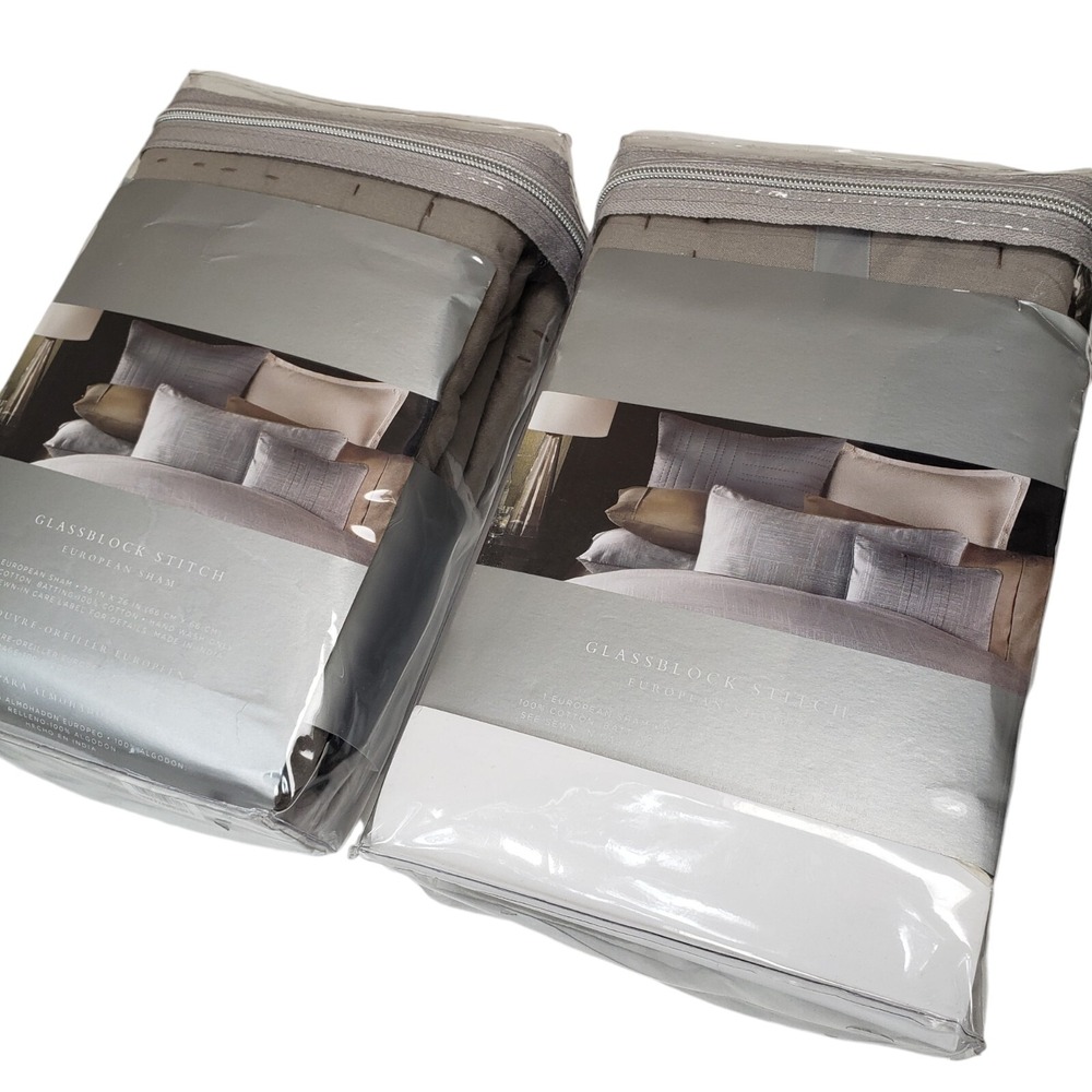 2 X NEW Palais Royale Hotel Collection Sham ‎ 20" X 26"  630 Thread Count Grey